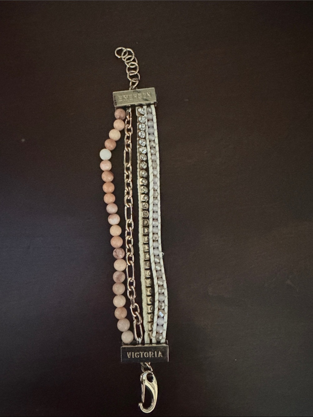Victoria Emerson Pink and Silver Multi-Strand Bracelet